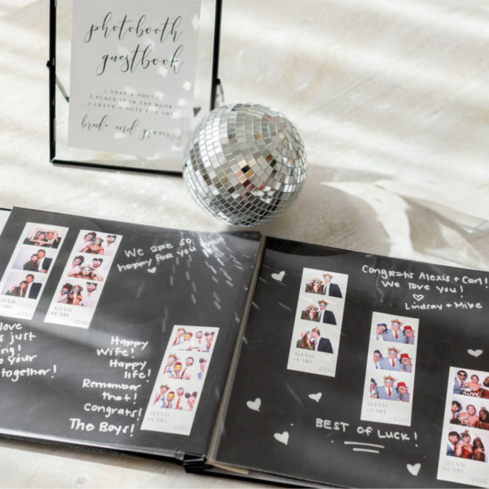 photo booth guestbook for wedding with guestbook sign