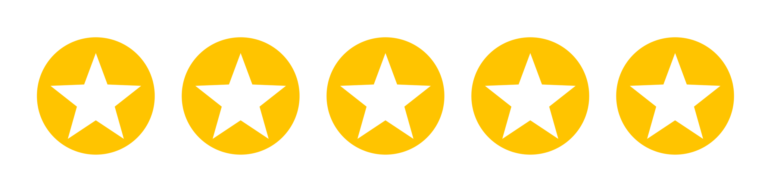 five yellow star rating