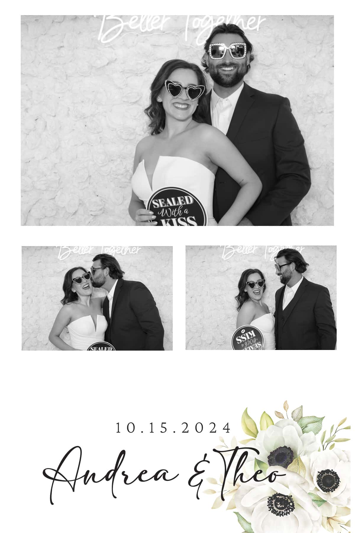 black and white photo booth template for wedding